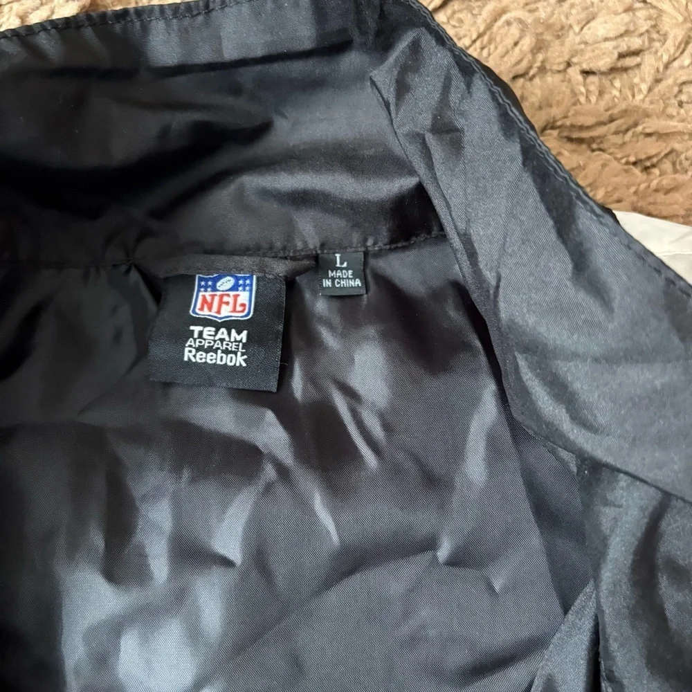 Vintage Reebok Pittsburgh Steelers Windbreaker Jacket Mens Large Black Full Zip